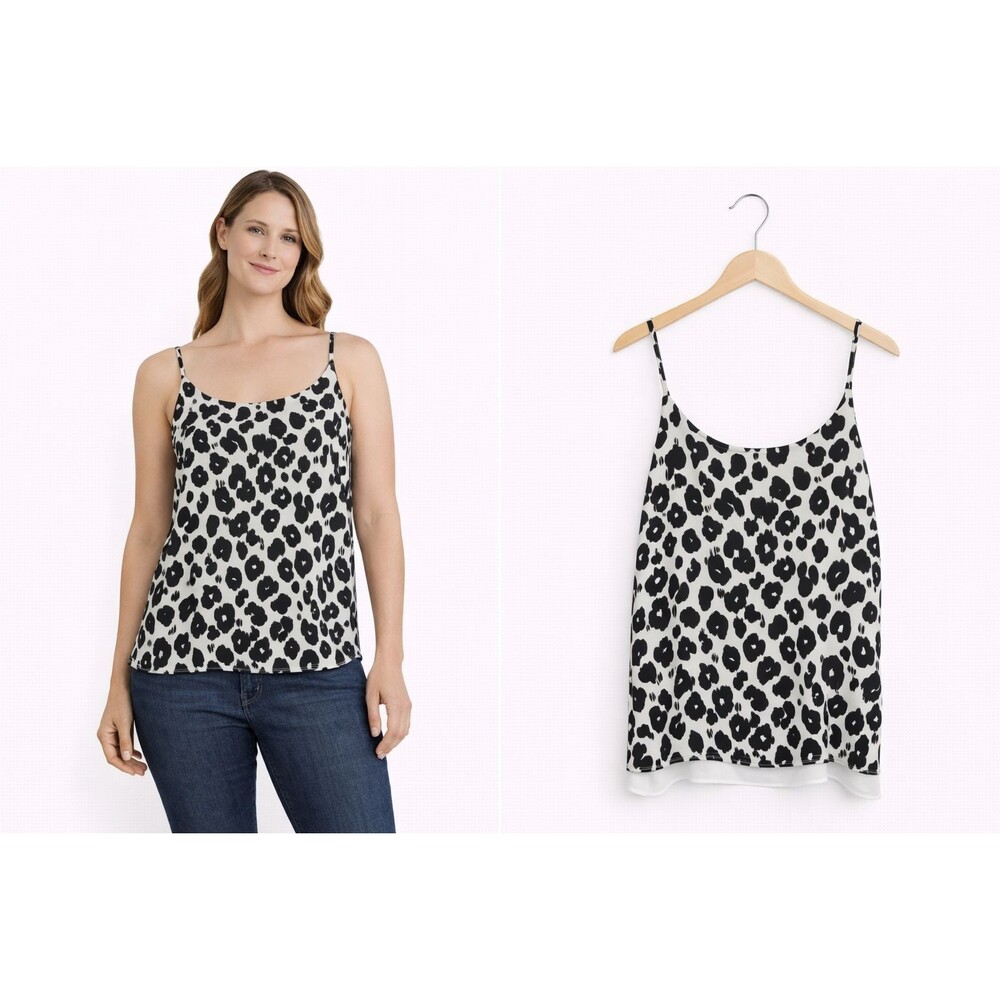 Cynthia Rowley Chiffon Tank Shell Top Medium Double Layer Hem